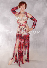 ALL WRAPPED UP Egyptian Dress - Red Leopard, Gold and Silver