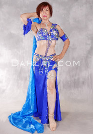 VISION ON THE NILE Egyptian Costume - Royal Blue, Turquoise and Silver