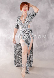 WILD BEAUTY Egyptian Dress - Black, White and Silver