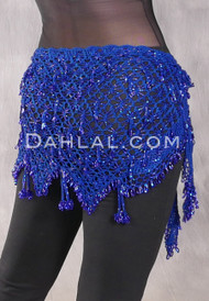Royal Blue Crocheted Sparkle Hip Wrap