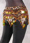 Egyptian Pyramid Wave Hip Scarf - Animal Print with Copper, Gold and Wine