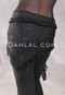 DYNASTY Wide Row Beaded Hip Scarf - Floral in Black