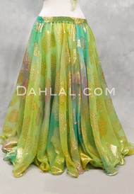 DYNASTY Metallic Double Chiffon Skirt- Green