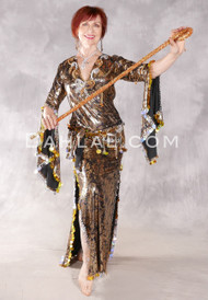 LUXOR LEGACY Egyptian Saidi Dress - Metallic Gold and Black