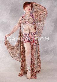 ALL WRAPPED Up Egyptian Costume - Red, Tan and Black Leopard with Silver