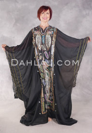 Khaleegi Dress or Saudi Thobe - Black, Gold and Multi-color