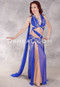 ENRAPTURE Egyptian Beaded Dress - Royal Blue, Gold and White
