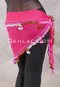 DYNASTY Wide Row Beaded Hip Scarf -Fuchsia with Silver, Copper and Pink