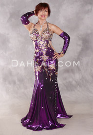 ELEGANCE ENTWINED Egyptian Dress - Purple, Gold and White