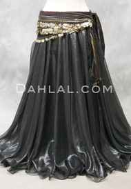 LADY LA VIE Metallic Chiffon Skirt - Black