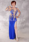 CERULEAN TEMPTRESS Egyptian Dress - Royal Blue, Gold and White