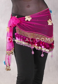 LUXOR WAVE Egyptian Hip Scarf - Fuchsia, Gold and Multi-color