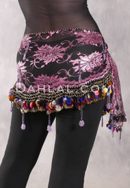 LUXOR WAVE Egyptian Hip Scarf - Black, Pink, Gold and Multi-color