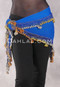 DYNASTY Wide Row Beaded Hip Scarf - Royal Blue with Gold and Crystal Iris
