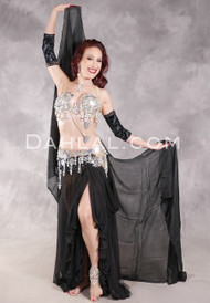 MIDNIGHT MAGIC Egyptian Costume - Black, Silver and Nude