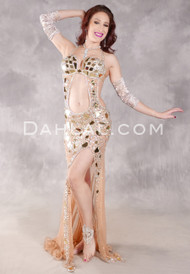 GOLDEN GLAMOUR Egyptian Dress - Nude, Gold and Silver