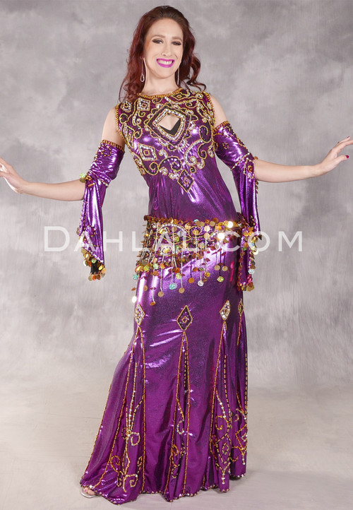 DREAMS OF ARABY Egyptian Beaded Dress - Fuchsia, Gold, Silver and Black ...