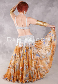 WILD PEACOCK FANTASY Double Chiffon Skirt - Gold