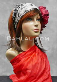 Earthy Printed Headband, Belly Dance Hair Accessories in Black and White