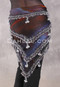 DYNASTY Wide Row Beaded Hip Scarf - Steel Blue, Black and Copper with Silver and Multi-color