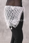 Crocheted Sparkle Hip Wrap - White with Silver