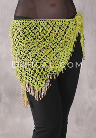 Crocheted Sparkle Hip Wrap - Mint with Gold
