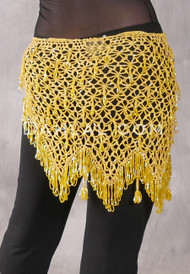 Crocheted Sparkle Hip Wrap - Yellow with Yellow