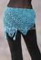 Crocheted Sparkle Hip Wrap - Turquoise with Turquoise