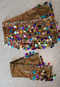 Paillette and Beaded Fringe Head and Hip Scarf Set- Antique Gold with Multi-Color