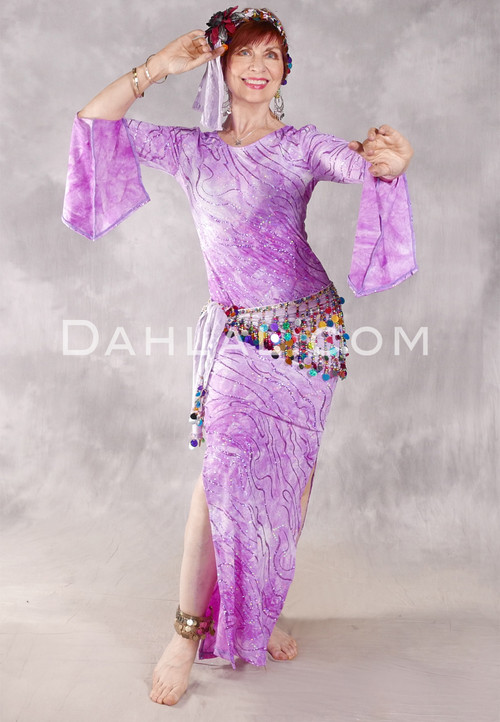 AZIZA Violet and Silver Streamers & Confetti Saidi Dress by Off The Nile