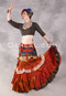 MOONLIGHT AVALON 25 Yard Silk Tiered Ruched Skirt - Burnt Orange, Copper, Navy, Cream and Gold