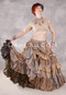 MOONLIGHT AVALON 25 Yard Silk Tiered Ruched Skirt - Varied Tones of Taupe and Gold