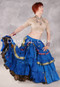 MOONLIGHT AVALON 25 Yard Silk Tiered Ruched Skirt - Blue, Goldenrod, Red & Gold