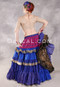 MOONLIGHT AVALON 25 Yard Silk Tiered Ruched Skirt - Wine, Royal Blue & Gold