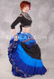 Extra Full Dip-Dye 25 Yard Tiered Skirt - Black, Turquoise and Royal Blue