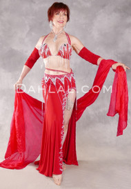 RUBY'S DESIRE Egyptian Costume - Red and Silver