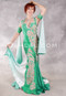 EMERALD ISLE Egyptian Dress - Green, Nude, White and Silver