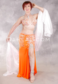 SUN GLOW Egyptian Costume - Orange and Silver
