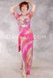 SWEET SAIDI Egyptian Dress - Pink and Gold Gradient and Silver