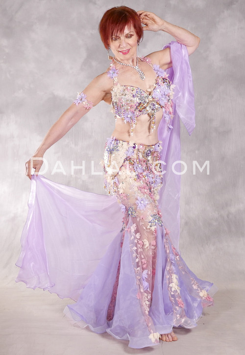 FLORAL CASCADE Egyptian Costume - Lavender, Nude and Pink