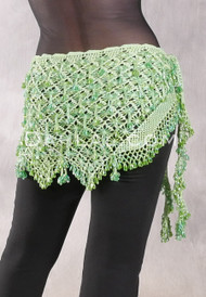 Crocheted Sparkle Hip Wrap - Mint with Mint and Pale Sage