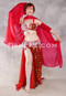 MIRIAM Egyptian Costume - Red, White, Silver and Gold