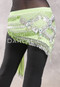 GRAND PYRAMID Egyptian Bead and Coin Hip Scarf - Lime, Green and Silver