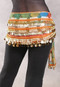 Egyptian Hip Scarf With Beads And Coins - Gradient Graphic Print with Gold