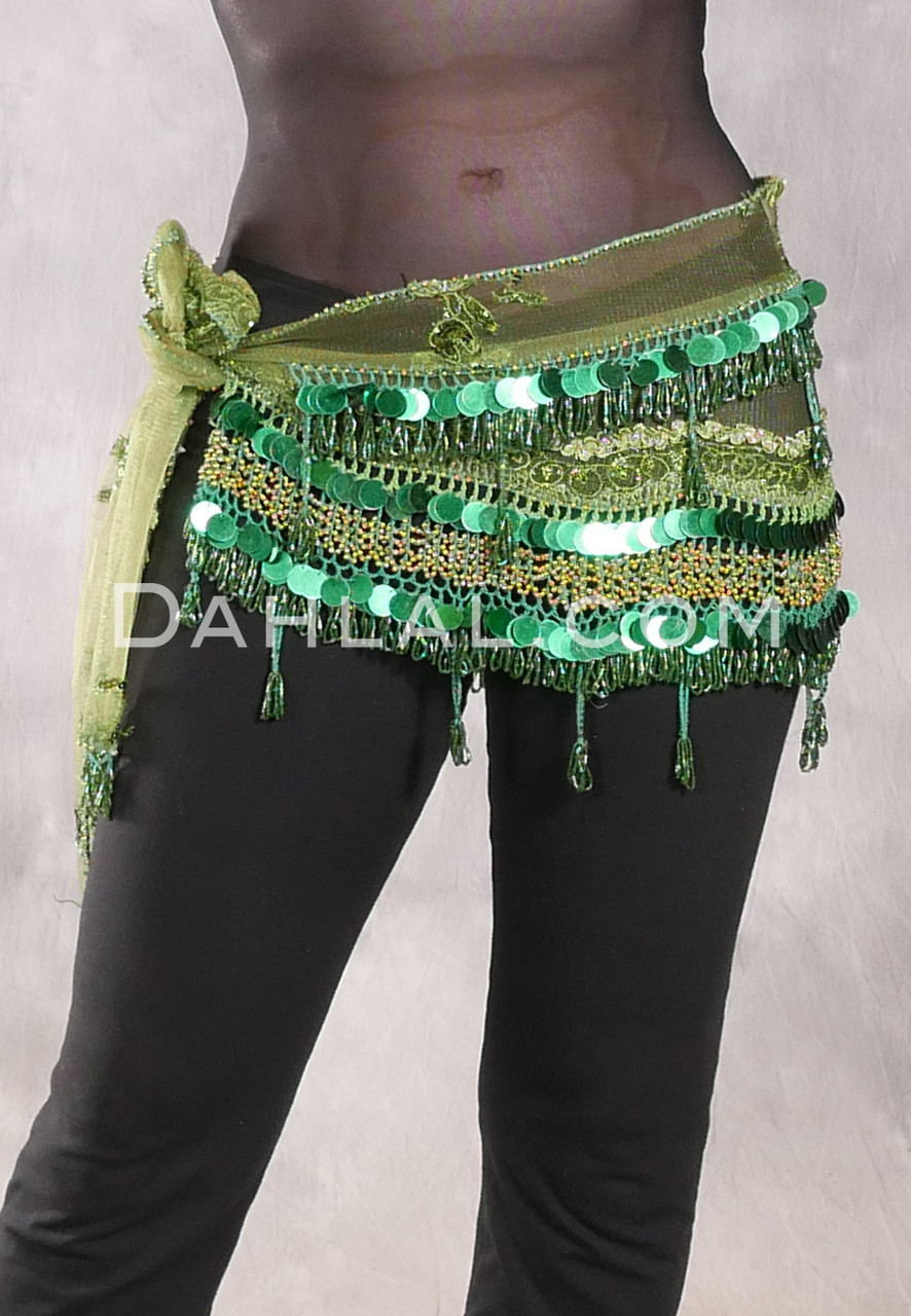 Egyptian Rectangle Hip Scarf with Scalloped Bottom main image 1