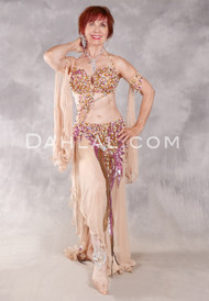 FEATHERED FANTASY Egyptian Costume - Nude, Pink, Gold and White