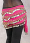 ASWAN Multi-Row Coin Hip Scarf - Fuchsia and Gold