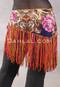 Lycra Fringe Hip Scarf - Floral and Animal Print with Multi-color