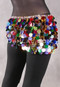 Egyptian Lycra Hip Wrap with Paillettes - Animal Print with Multi-color