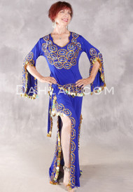 SAIDI JEWEL Egyptian Dress - Royal Blue and Gold